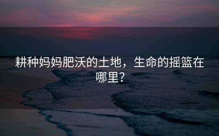 耕种妈妈肥沃的土地，生命的摇篮在哪里？
